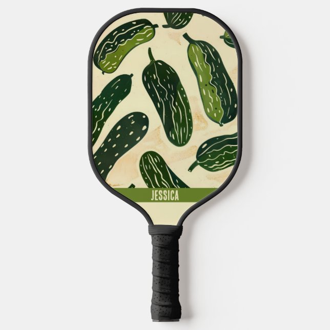Pickle Muster Individuelle Name Pickleball Paddel Schläger (Vorderseite)