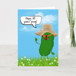 Pickle Person mit Hut für 80. Geburtstag Karte