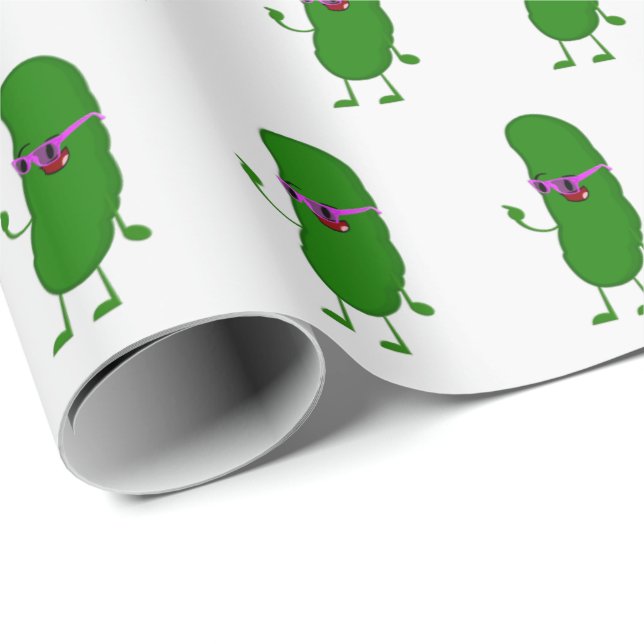 Pickle Person mit rosa Brille Geschenkpapier (Rolleneckpunkt)