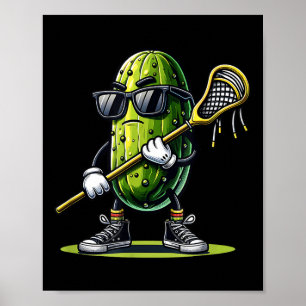 Pickle Playing Lacrosse Funny Sports Trendly for B Poster