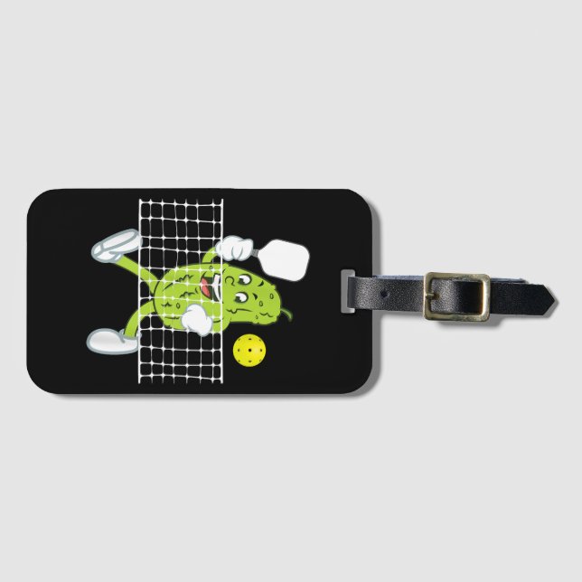 Pickle Playing Pickleball - Funny Pickleball Paddl Gepäckanhänger (Vorderseite (Horizontal))