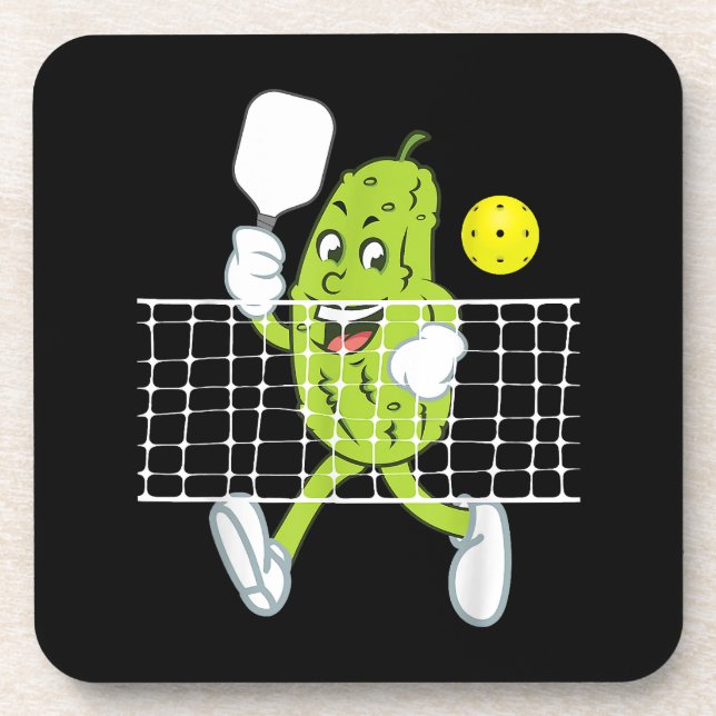 Pickle Playing Pickleball - Funny Pickleball Paddl Getränkeuntersetzer (Vorderseite)