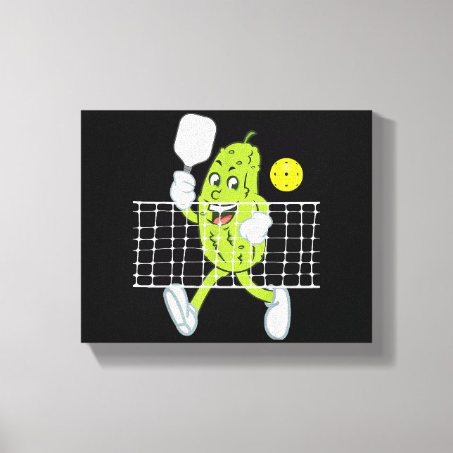 Pickle Playing Pickleball - Funny Pickleball Paddl Leinwanddruck (Vorderseite)