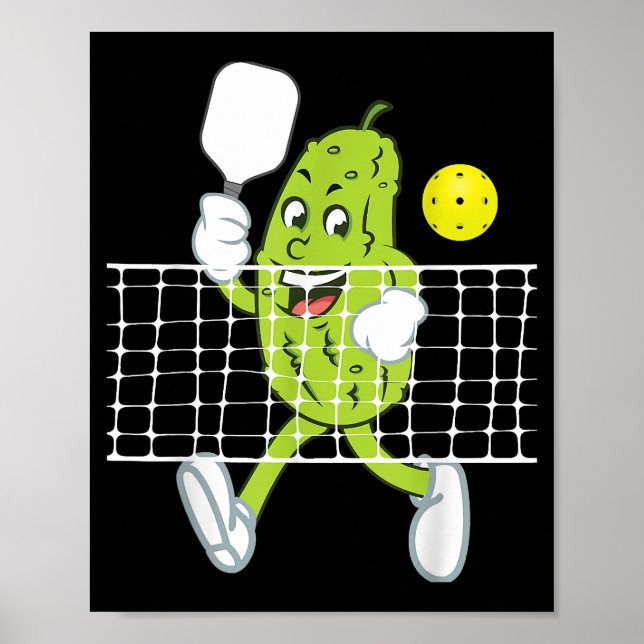 Pickle Playing Pickleball - Funny Pickleball Paddl Poster (Vorne)