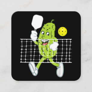 Pickle Playing Pickleball - Funny Pickleball Paddl Quadratische Visitenkarte