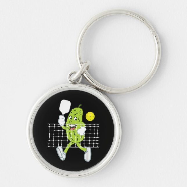 Pickle Playing Pickleball - Funny Pickleball Paddl Schlüsselanhänger (Vorne)