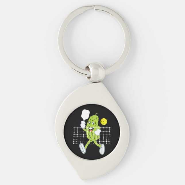 Pickle Playing Pickleball - Funny Pickleball Paddl Schlüsselanhänger (Vorderseite)
