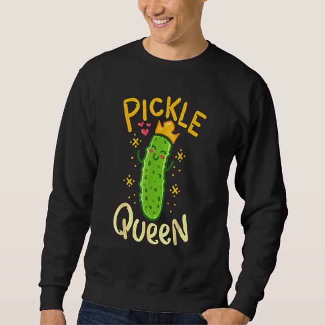 Pickle Queen Vegan Cucumber Gemüse Sweatshirt (Vorderseite)