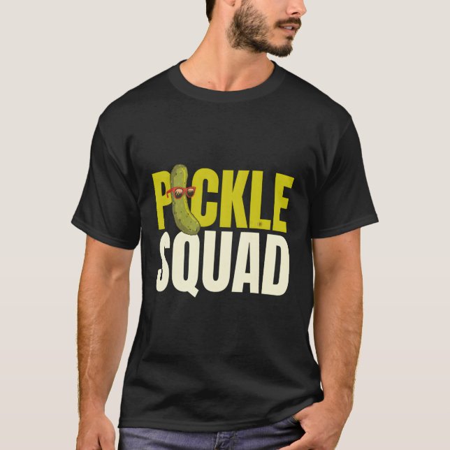 Pickle Squad Cucumber Vegan Pickle Squad T-Shirt (Vorderseite)