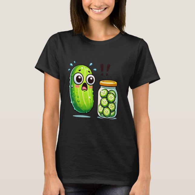 Pickle Surprise a Cucumber and a Jar of Sliced Pic T-Shirt (Vorderseite)