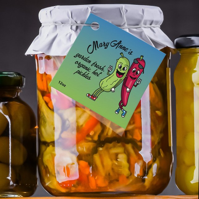 Pickle und Pepper Pals Funny Cartoon Pickles Jar Geschenkanhänger (Von Creator hochgeladen)