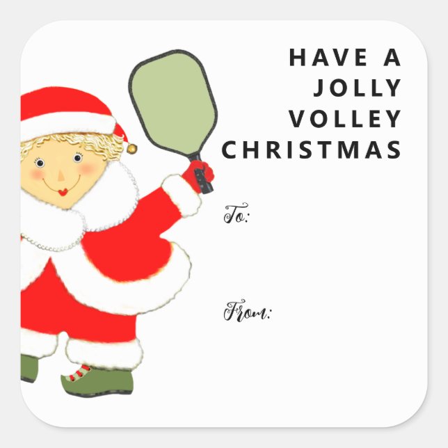 Picklebal Weihnachtsgeschenk-Tags Quadratischer Aufkleber (Vorderseite)