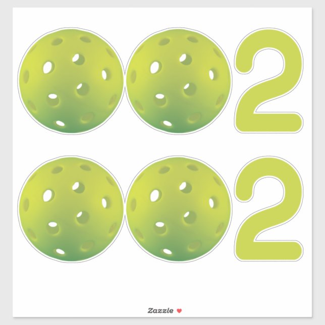 Pickleball 002 green 2 in 1 aufkleber (Blatt)