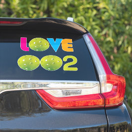 Pickleball 002 vert / amour 2 en 1 autocollant