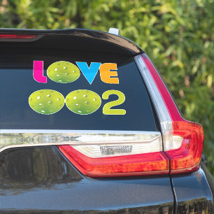 Pickleball 002 vert / amour 2 en 1 autocollant