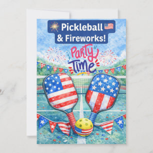 PICKLEBALL 4. Juli Pickleball-Party-Einladung Einladung