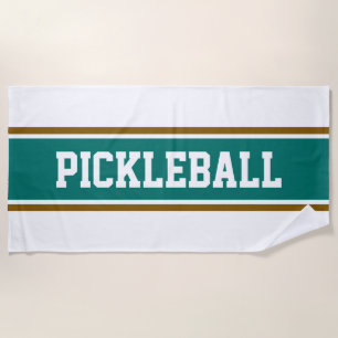 PICKLEBALL 70er Sportliche Aquamarin-braune Rennst Strandtuch