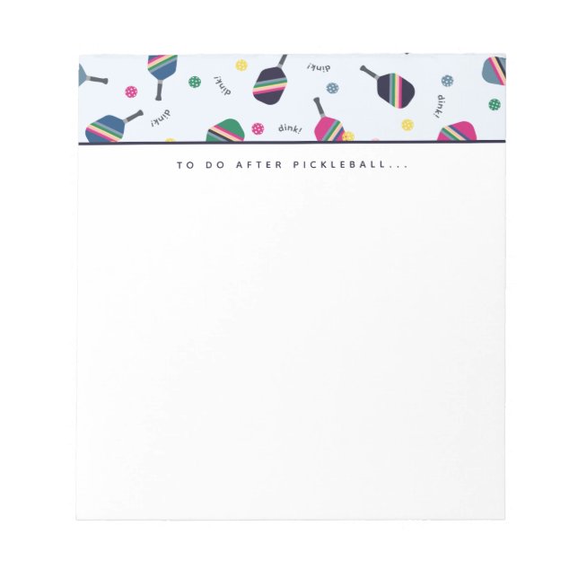 Pickleball à faire après Pickleball Dink Bloc-note (Devant)