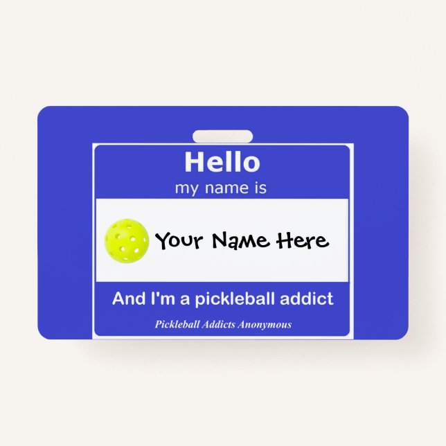 Pickleball Addicdicts Anonymer Name Tag T - Shirt Ausweis (Vorderseite)
