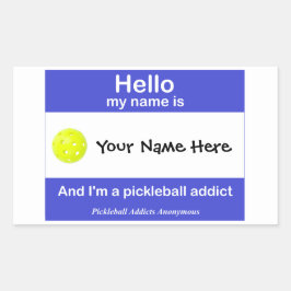 Pickleball Addicts Anonyme Namensmarke Rechteckiger Aufkleber