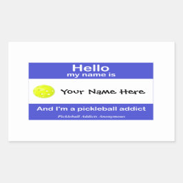 Pickleball Addicts Anonyme Namensmarke Rechteckiger Aufkleber