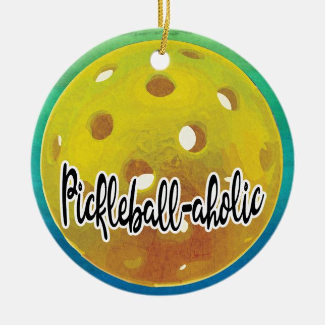 Pickleball-aholic Keramik Ornament (Vorne)