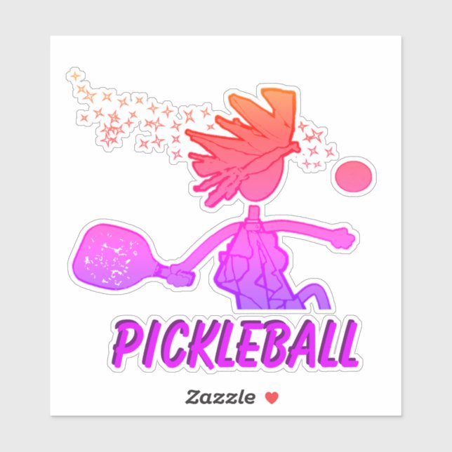 Pickleball als blau - Vinyl-Aufkleber mit maßgesch Aufkleber (Blatt)