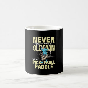 Pickleball - Alter Mann mit einem Pickleball-Schlä Kaffeetasse