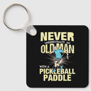 Pickleball - Alter Mann mit einem Pickleball-Schlä Schlüsselanhänger
