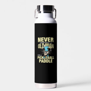 Pickleball - Alter Mann mit einem Pickleball-Schlä Trinkflasche