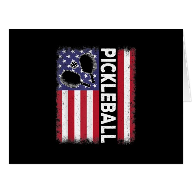 Pickleball American Flag Funny Pickleball Lover Vi (Vorderseite (Horizontal))