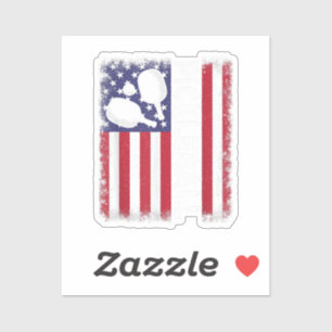 Pickleball American Flag Funny Pickleball Lover Vi Aufkleber