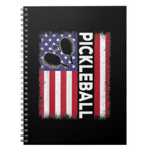 Pickleball American Flag Funny Pickleball Lover Vi Notizblock