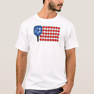 Pickleball American Flag Independence Day T-Shirt