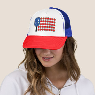 Pickleball American Flag Independence Day Truckerkappe