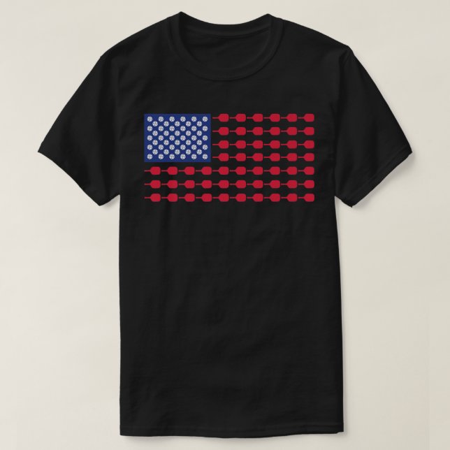 Pickleball American Flag Patriotic 4. Juli 794 T-Shirt (Design vorne)