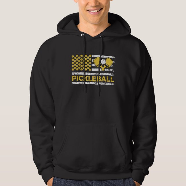 Pickleball American Paddle Sports Flag Athletic Pl Hoodie (Vorderseite)