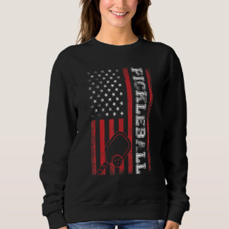 Pickleball American US Flag Patriotic Cool Pickleb Sweatshirt