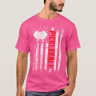 Pickleball Amerikanische Flagge Patriotisches Pick T-Shirt