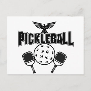 Pickleball-Ankündigungskartendesign schwarz und we Ankündigungspostkarte