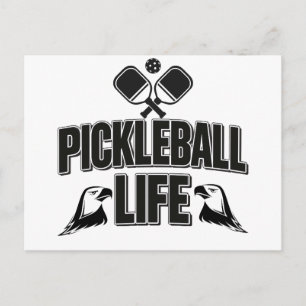 Pickleball-Ankündigungskartendesign schwarz und we Ankündigungspostkarte
