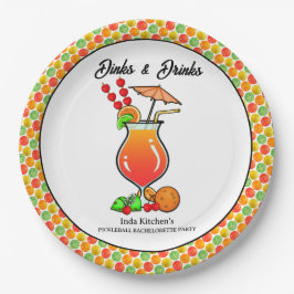 Pickleball Bachelorette Wedding Dinks & Drinks Pappteller