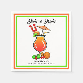 Pickleball Bachelorette Wedding Dinks & Drinks Serviette