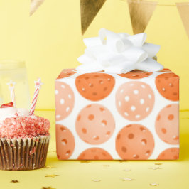 Pickleball Ball, Orange Pickleball Balls auf Weiß Geschenkpapier