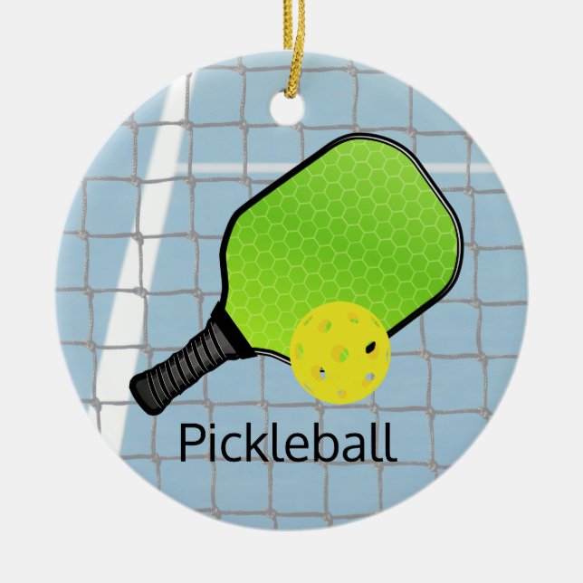 Pickleball Ball Paddle Design Ornement (Devant)