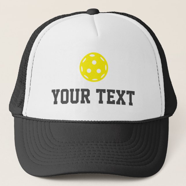 Pickleball Baller Funny Custom Text Name Truckerkappe (Vorderseite)