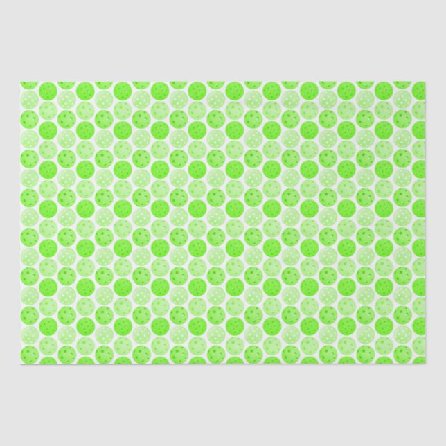Pickleball Balls - Green Pickleball Balls auf Weiß Seidenpapier (Vorderseite)