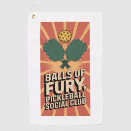 Pickleball Balls of Fury Social Club Golfhandtuch