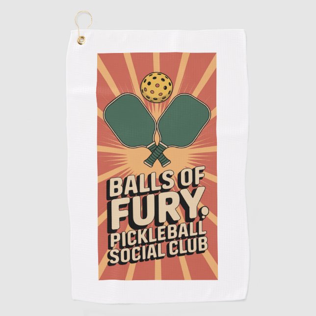 Pickleball Balls of Fury Social Club Golfhandtuch (Vorderseite)