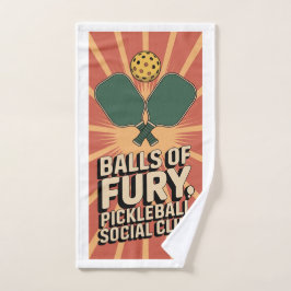 Pickleball Balls of Fury Social Club Handtuch